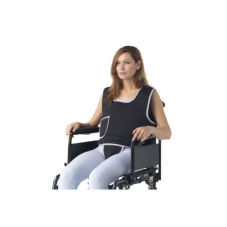 Colete de Tronco c/ Suporte Pélvico para Fixação à Cadeira de Rodas com Fecho Magnético